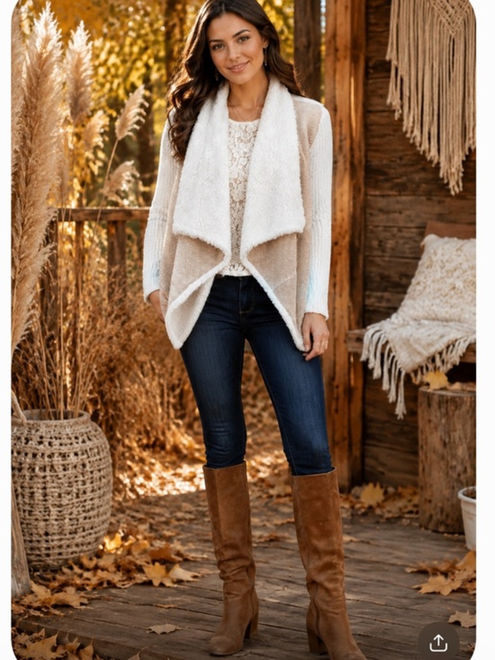 NWT Anthropologie Saturday Sunday boho western  Sherpa Cardigan